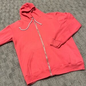 F497 American Apparel Coral Zip Up Hoodie XL, Super Soft!